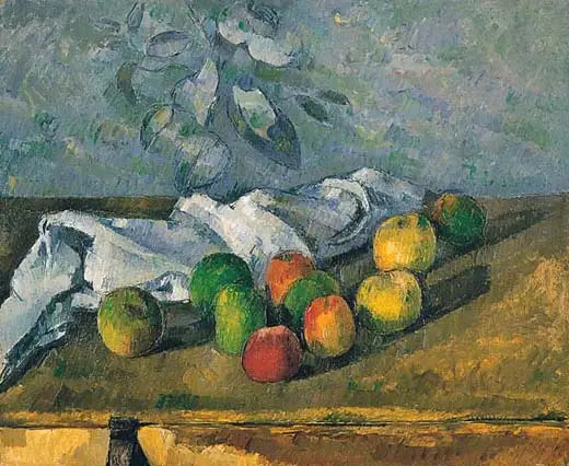 Pommes et serviette - Paul Cézanne
