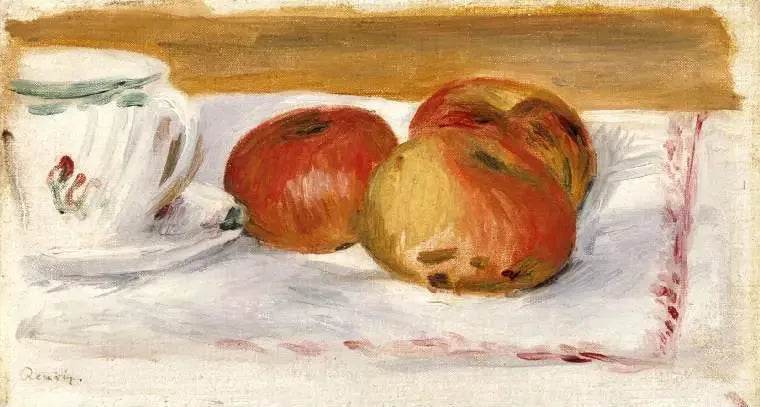 Pommes et tasse de thé - Pierre-Auguste Renoir
