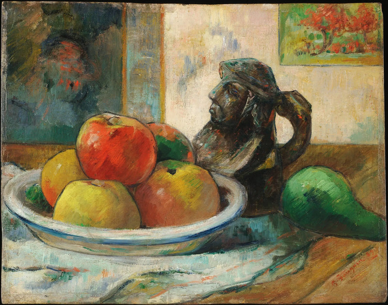 Pommes, poire et céramique - Paul Gauguin