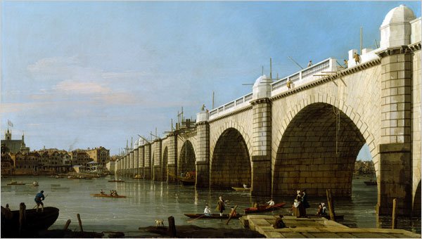 Pont de Westminster en construction depuis la culée sud-est - Canaletto