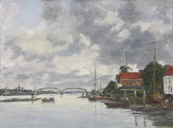 Pont sur la Meuse près de Dordrecht - Eugène Boudin