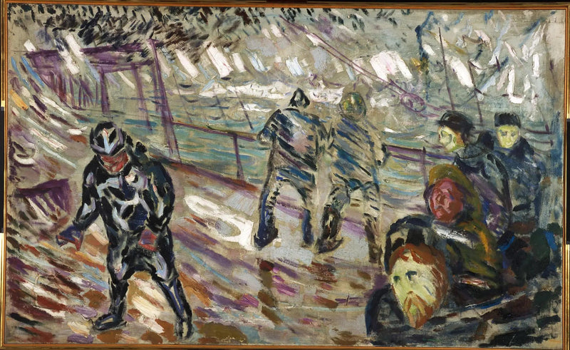 Ponton de navire dans la tempête - Edvard Munch