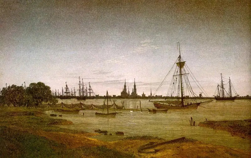 Port au clair de lune - Caspar David Friedrich