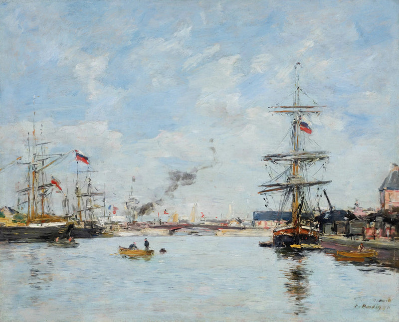 Port de Deauville, marée haute - Eugène Boudin