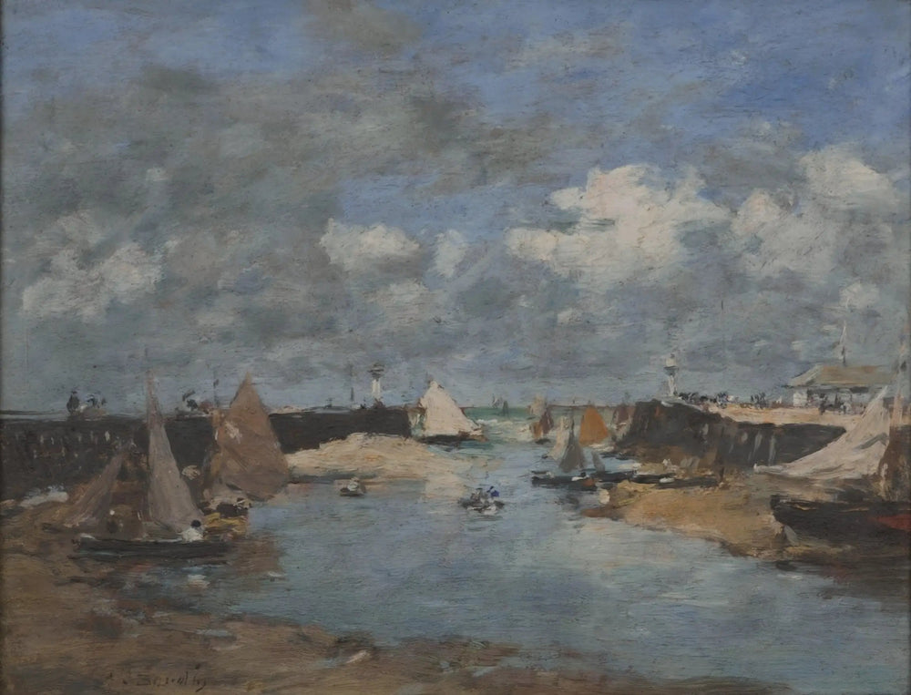 Port de Trouville - Eugène Boudin image 1 copie peinte à la main à l’huile