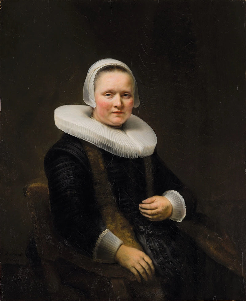 Portrait d’une femme, peut-être Anna Wijmer – Rembrandt et atelier, 1641