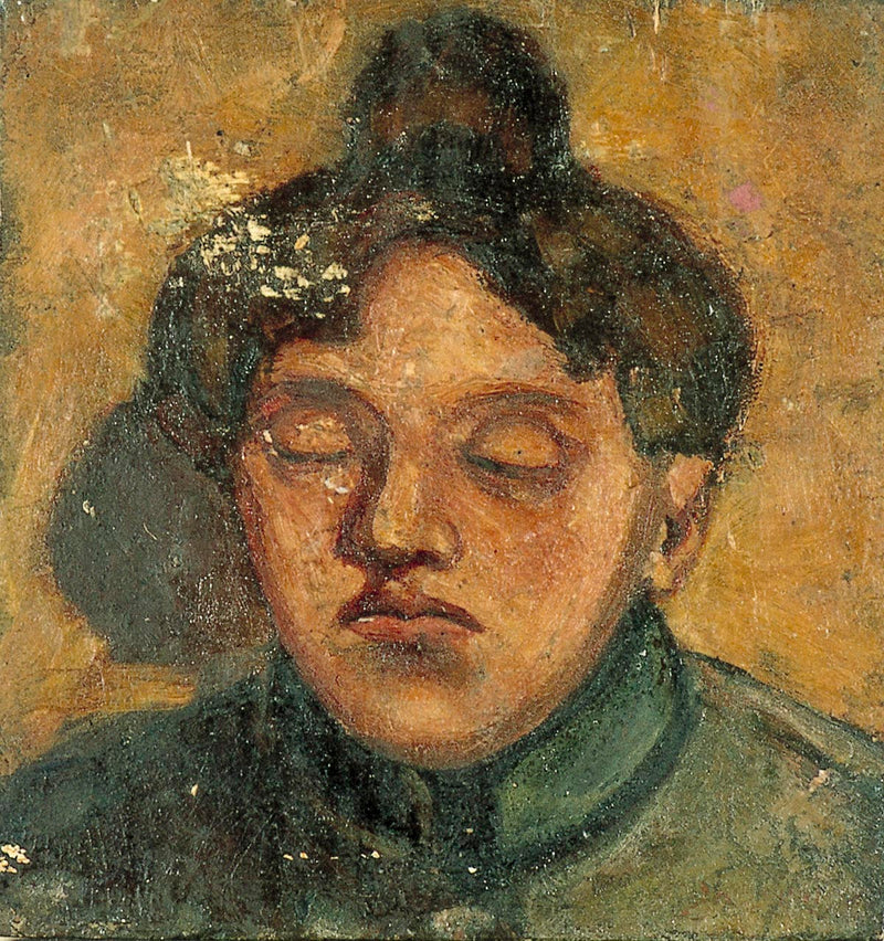 Portrait d'Agnita Feis les yeux fermés - Theo van Doesburg