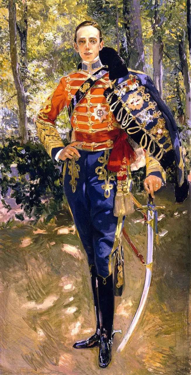 Portrait d'Alphonse XIII en uniforme de hussard - Joaquín Sorolla