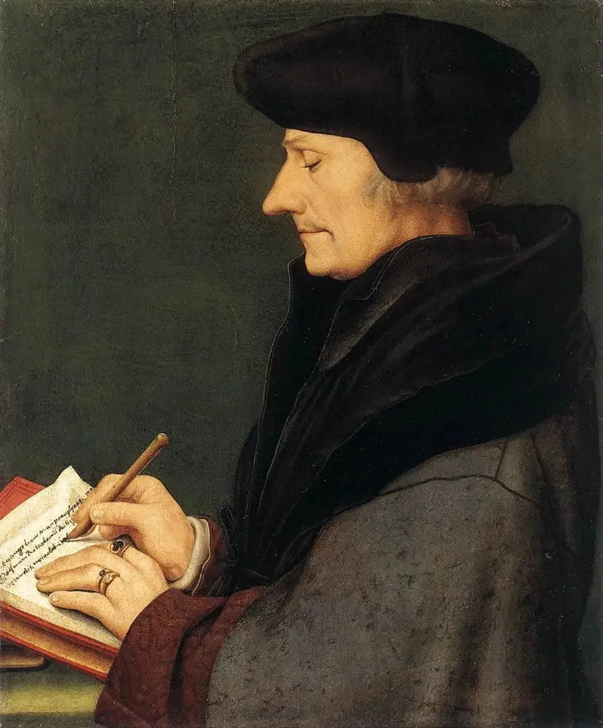 Portrait d'Erasme de Rotterdam écrivant - Hans Holbein le Jeune