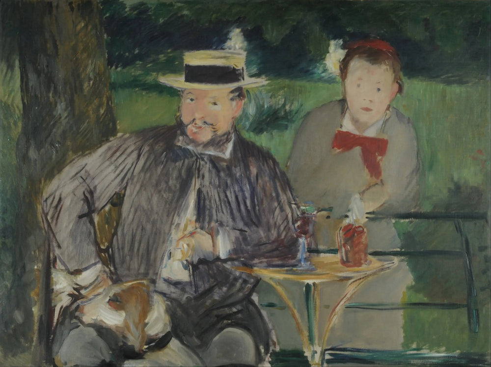 Portrait d'Ernest Hoschede et sa fille Marthe - Édouard Manet image 1 tableau peint à l’huile sur toile