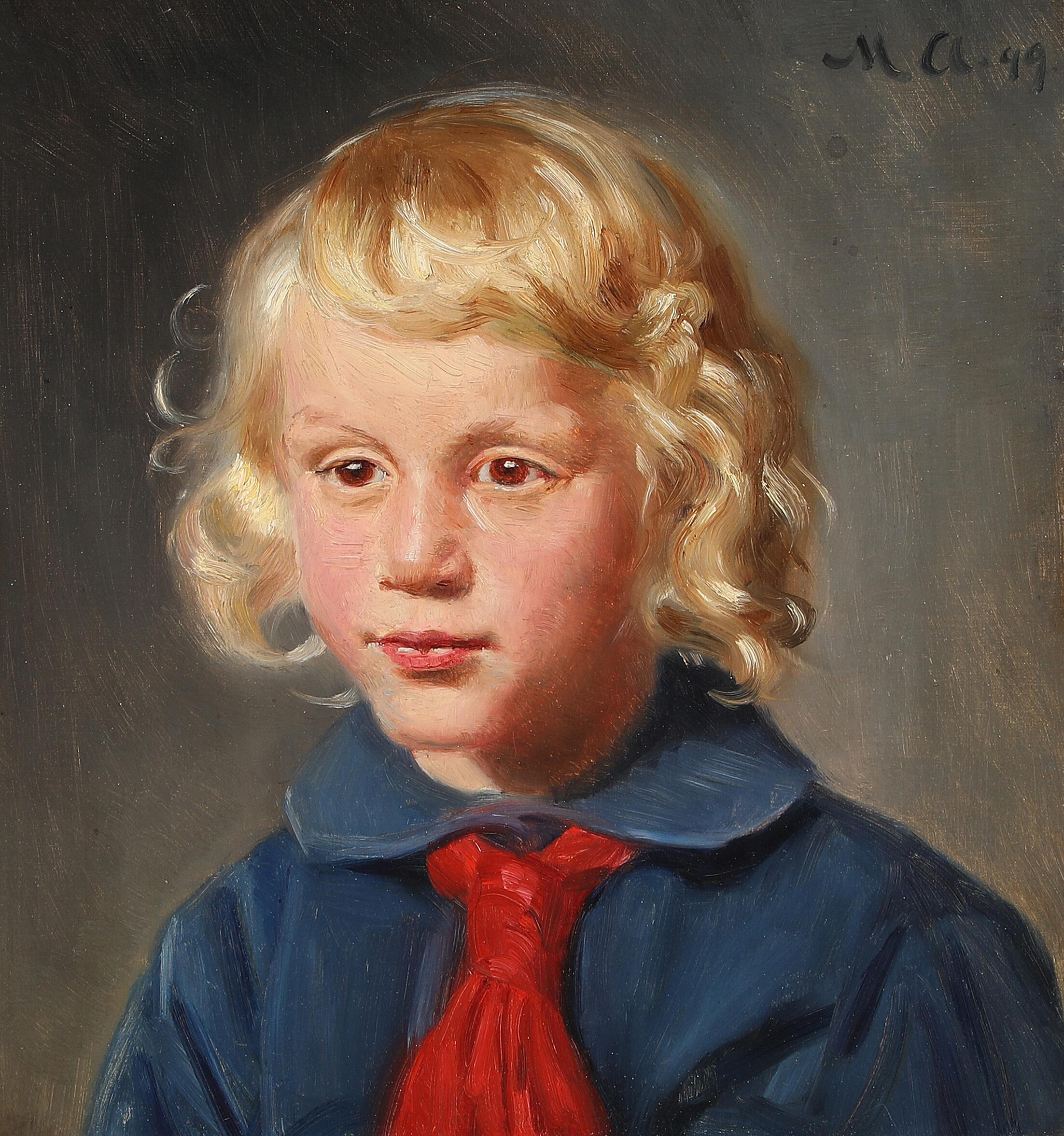 Portrait d'Ib Kierulff à l'âge de 6 ans. - Michael Peter Ancher image 1 reproduction de peinture à l’huile