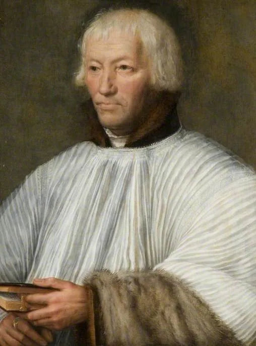 Portrait d'un geestelijke (twijfelachtig geïdentificeerd als Jean Carondelet) - Quentin Metsys