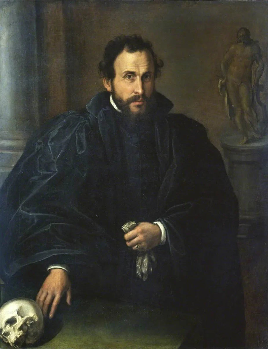 Portrait d'un homme avec un crâne - Lorenzo Lotto