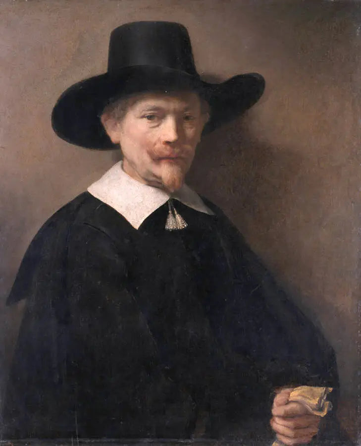 Portrait d'un homme avec des gants à la main - Rembrandt