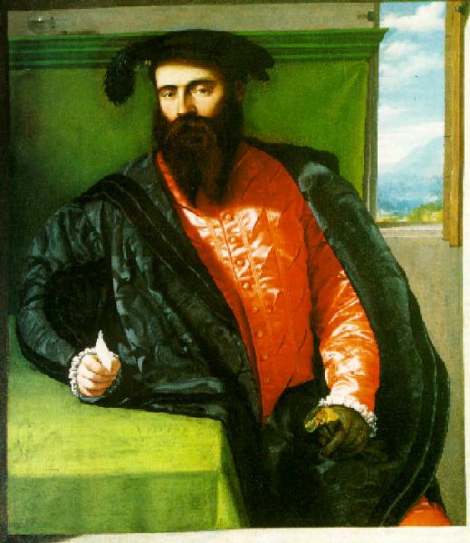 Portrait d'un homme avec une lettre - Alessandro Bonvicino