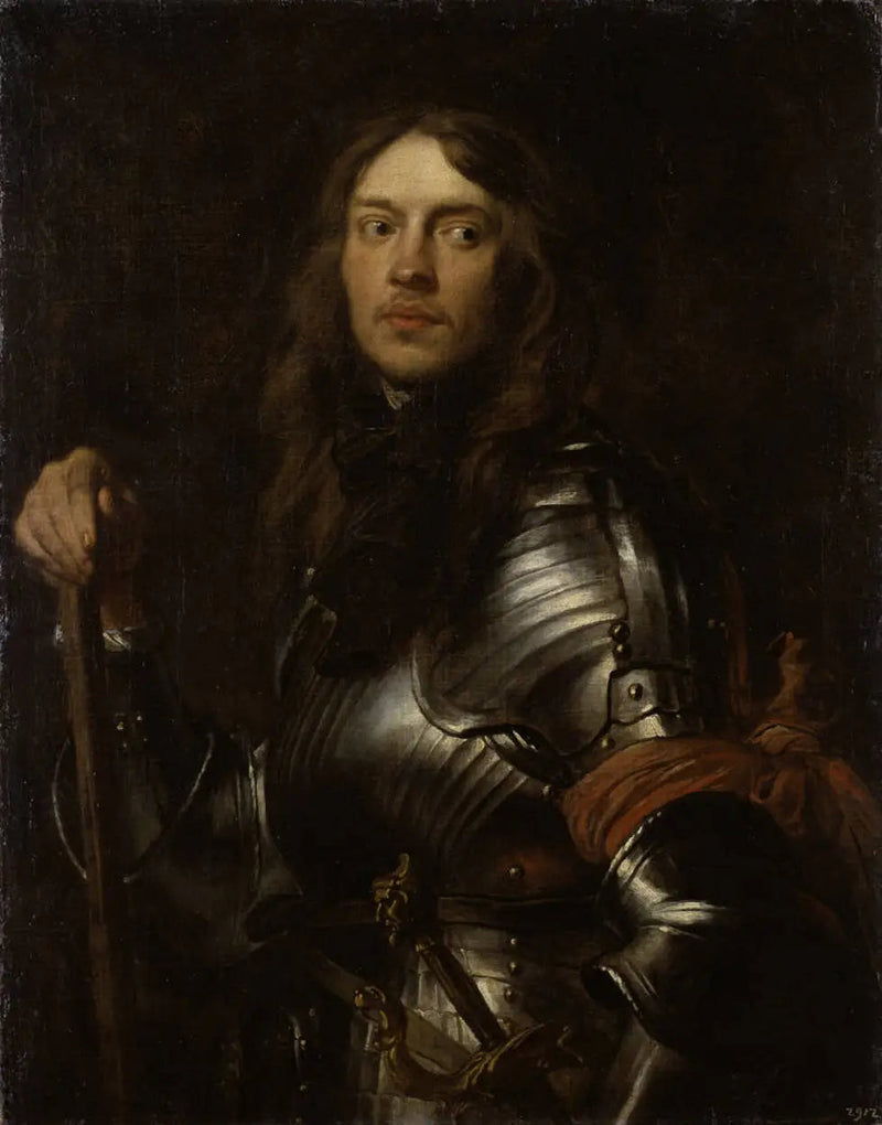 Portrait d'un homme en armure avec une écharpe rouge - Antoine van Dyck