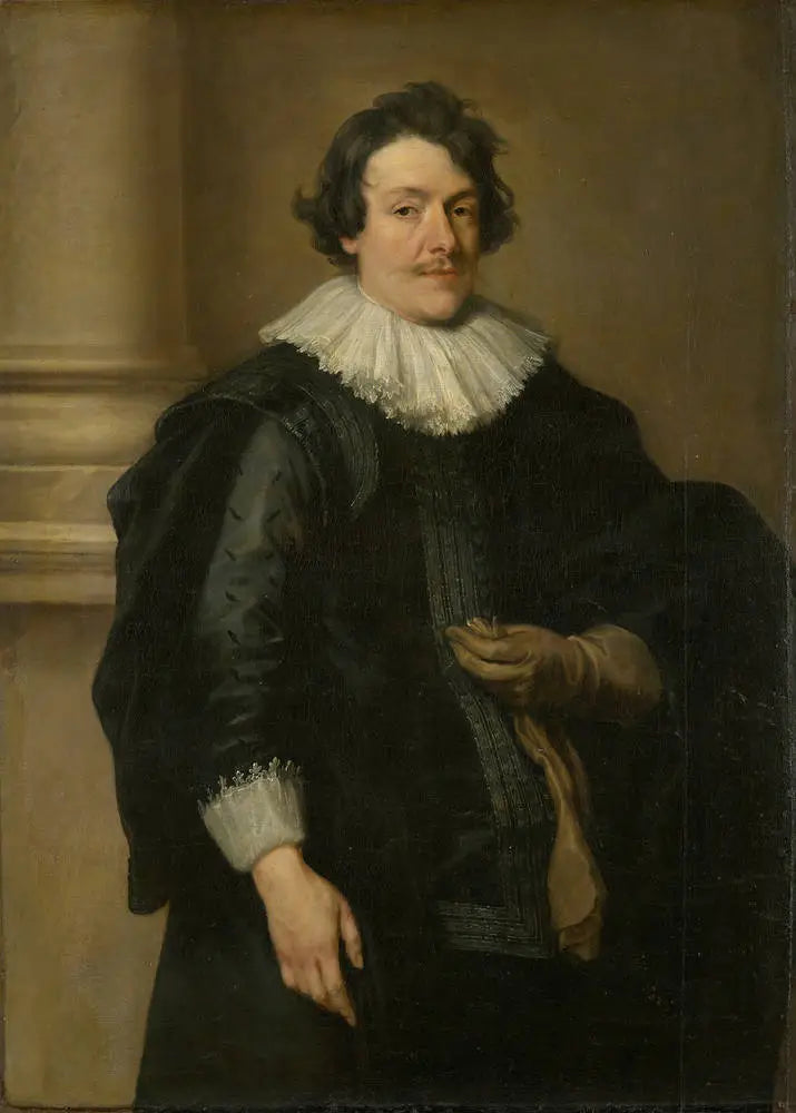Portrait d'un homme en noir devant une colonne - Antoine van Dyck