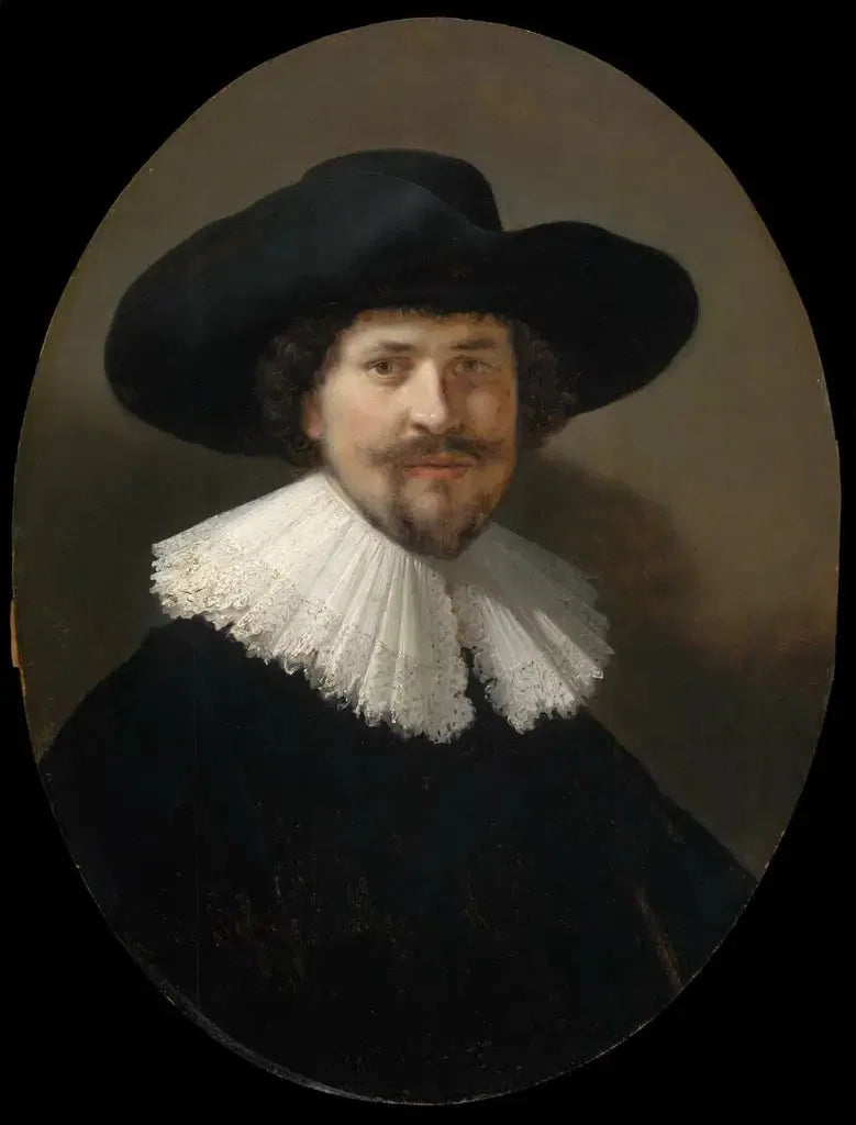 Portrait d'un homme portant un chapeau noir - Rembrandt