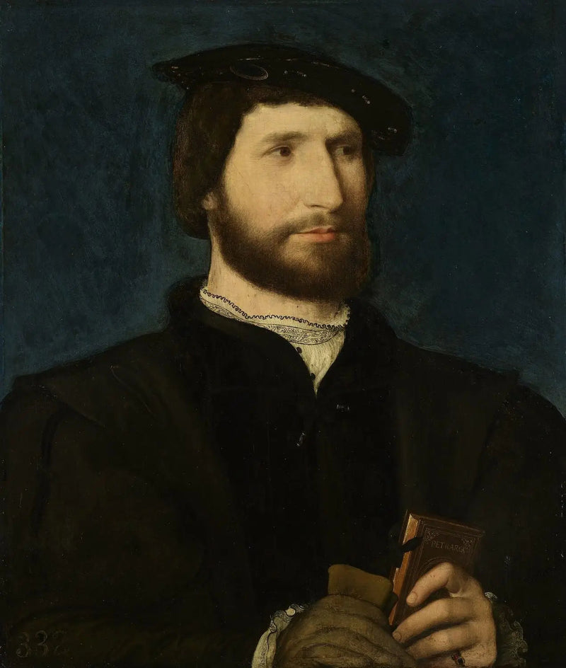 Portrait d'un homme tenant un volume de Pétrarque - Jean Clouet