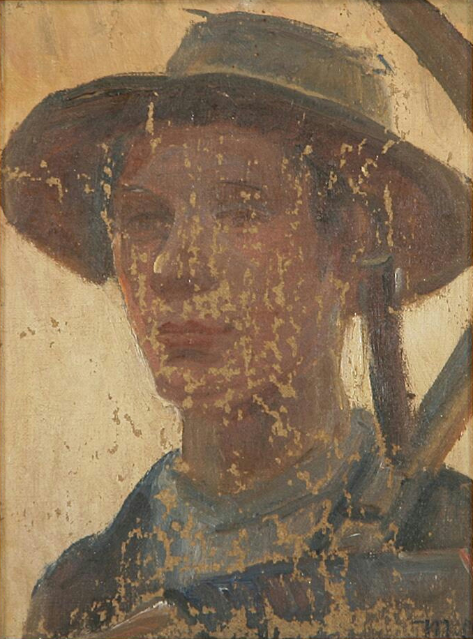 Portrait d'un jeune homme à la faux. - Michael Peter Ancher