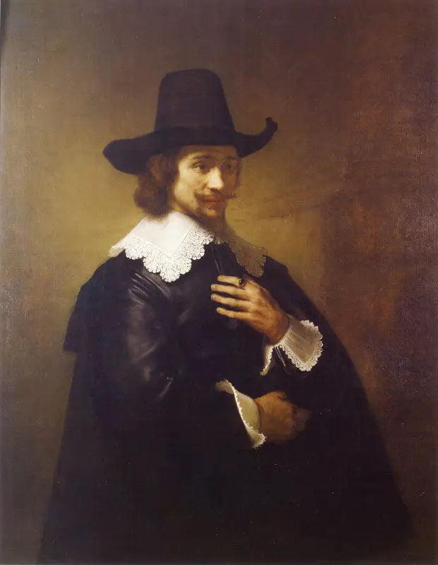 Portrait d'un jeune homme au chapeau à larges bords - Rembrandt