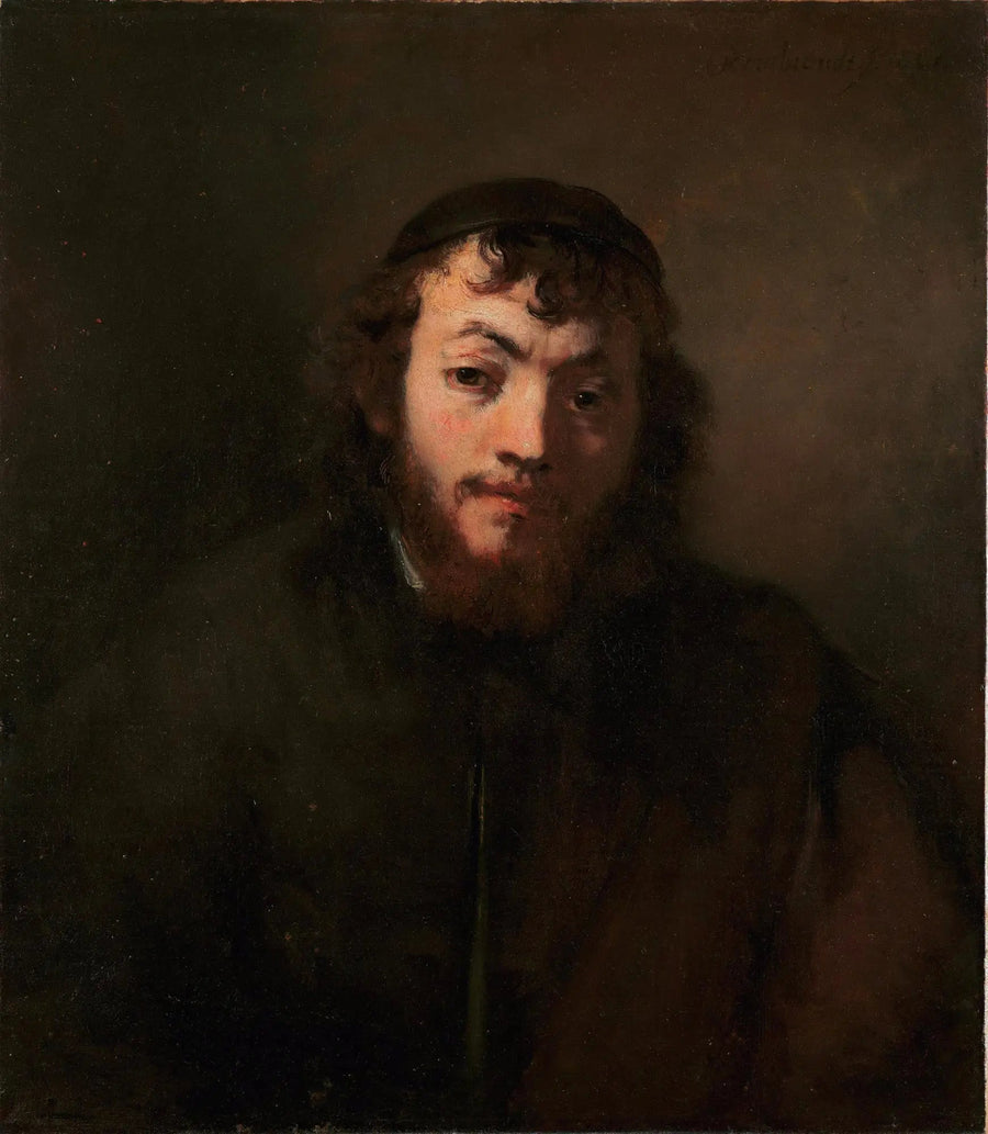 Portrait d'un jeune homme avec barbe et calotte - Rembrandt
