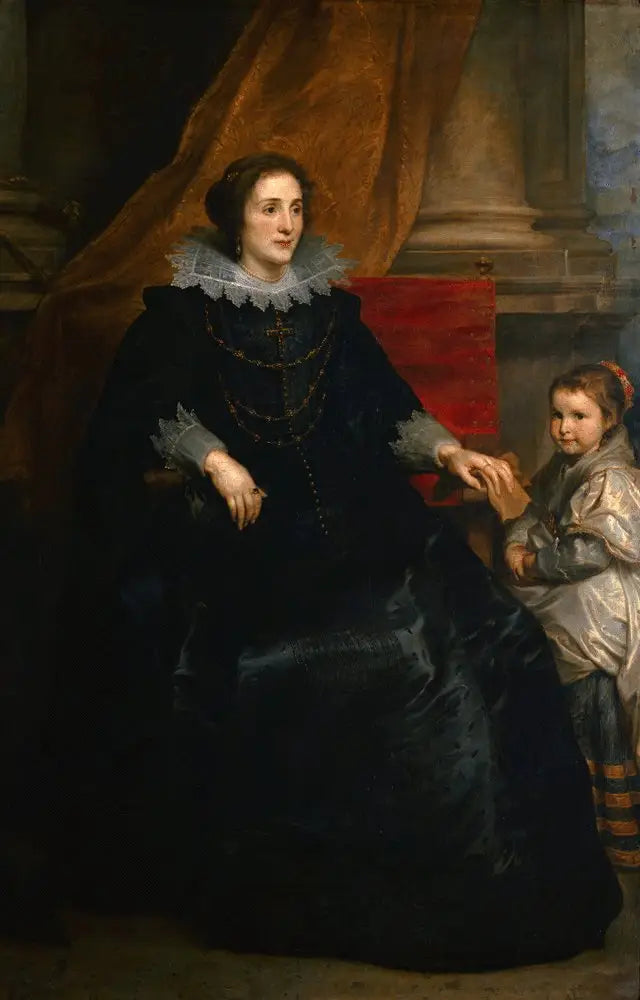 Portrait d'une dame de qualité et sa fille - Antoine van Dyck
