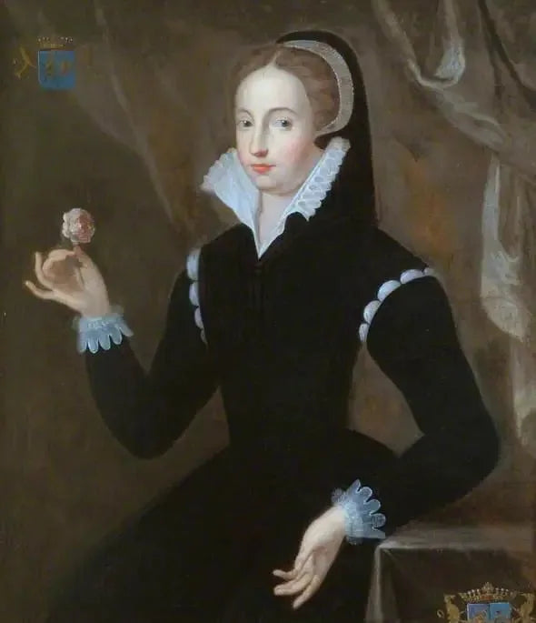 Portrait d'une dame en robe noire avec coiffure Marie Stuart - François Clouet