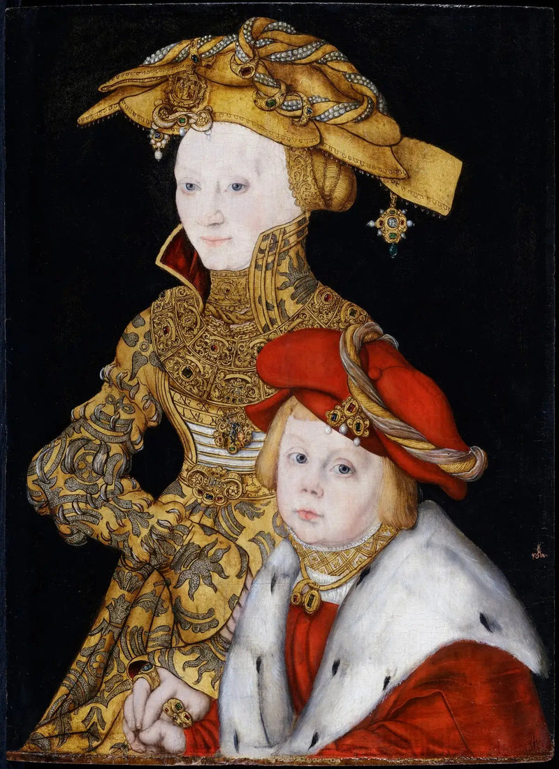 Portrait d'une dame et de son fils - Lucas Cranach the Elder