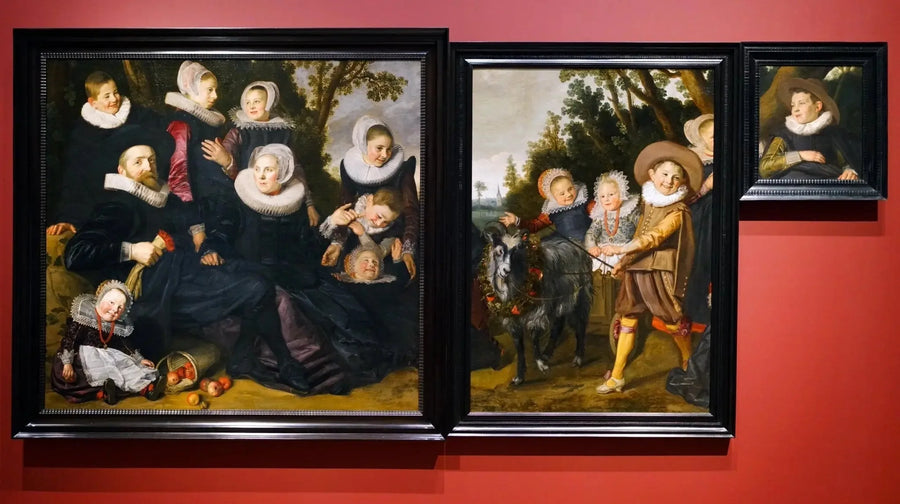 Portrait d'une famille dans un paysage - trois fragments réunis temporaires - Frans Hals