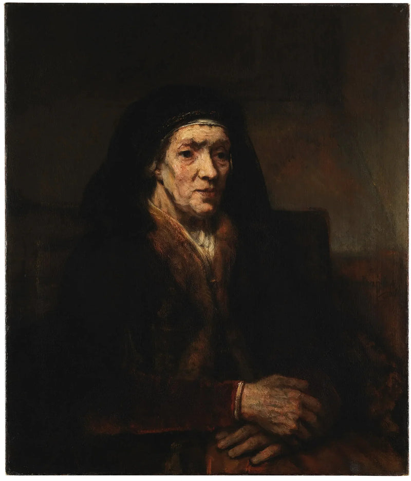 Portrait d'une femme assise, les mains jointes - Rembrandt