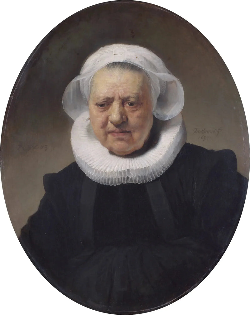 Portrait d'une femme de 83 ans (peut-être Aechje Claesdr, mère de Dirck Jansz Pesser) - Rembrandt
