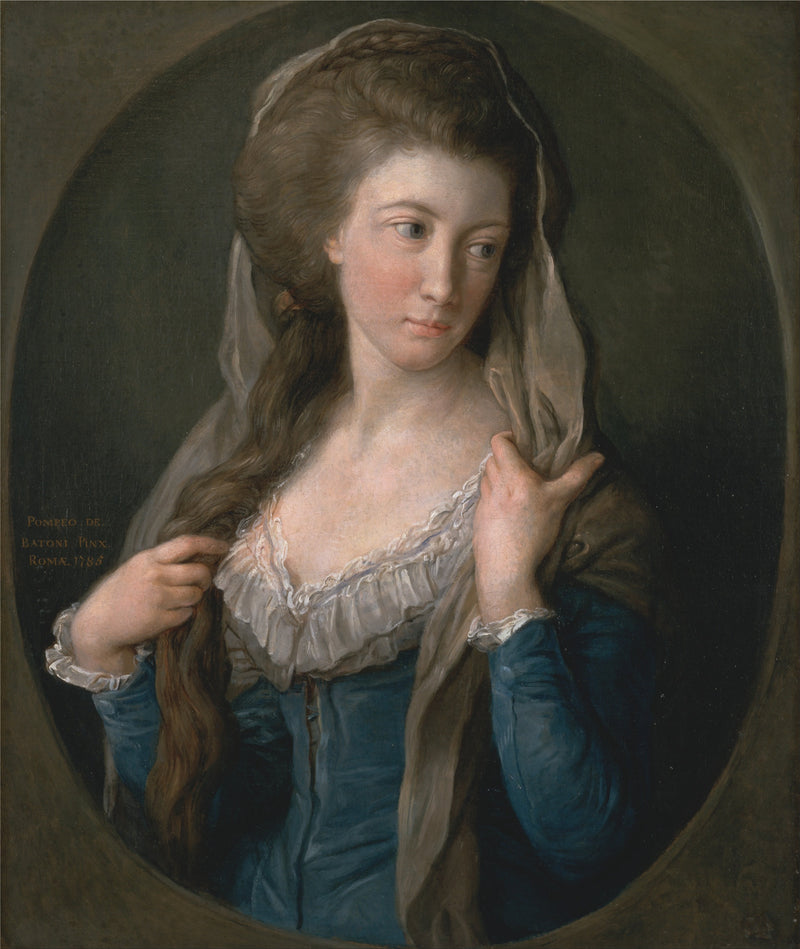 Portrait d'une femme, traditionnellement identifiée comme Margaret Stuart, Lady Hippisley - Pompeo Batoni