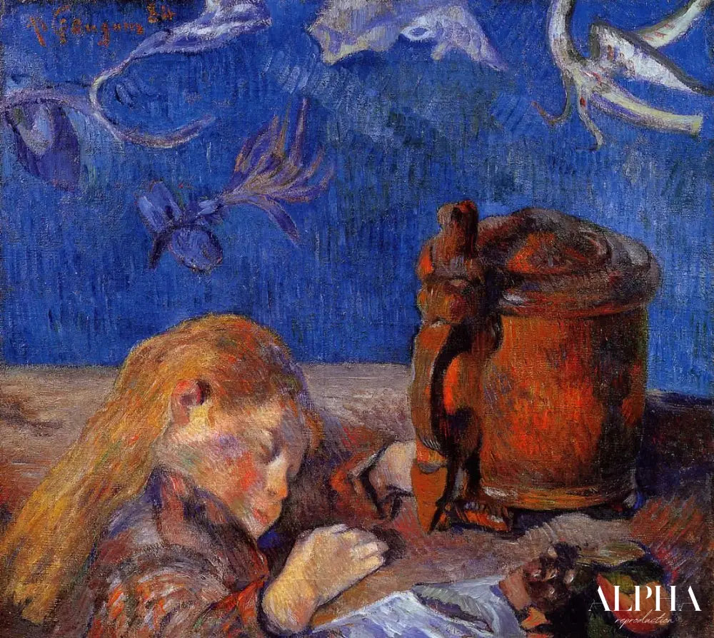 Portrait de Clovis Gauguin (L'enfant endormi) - Paul Gauguin - Reproductions de tableaux et peintures haut de gamme