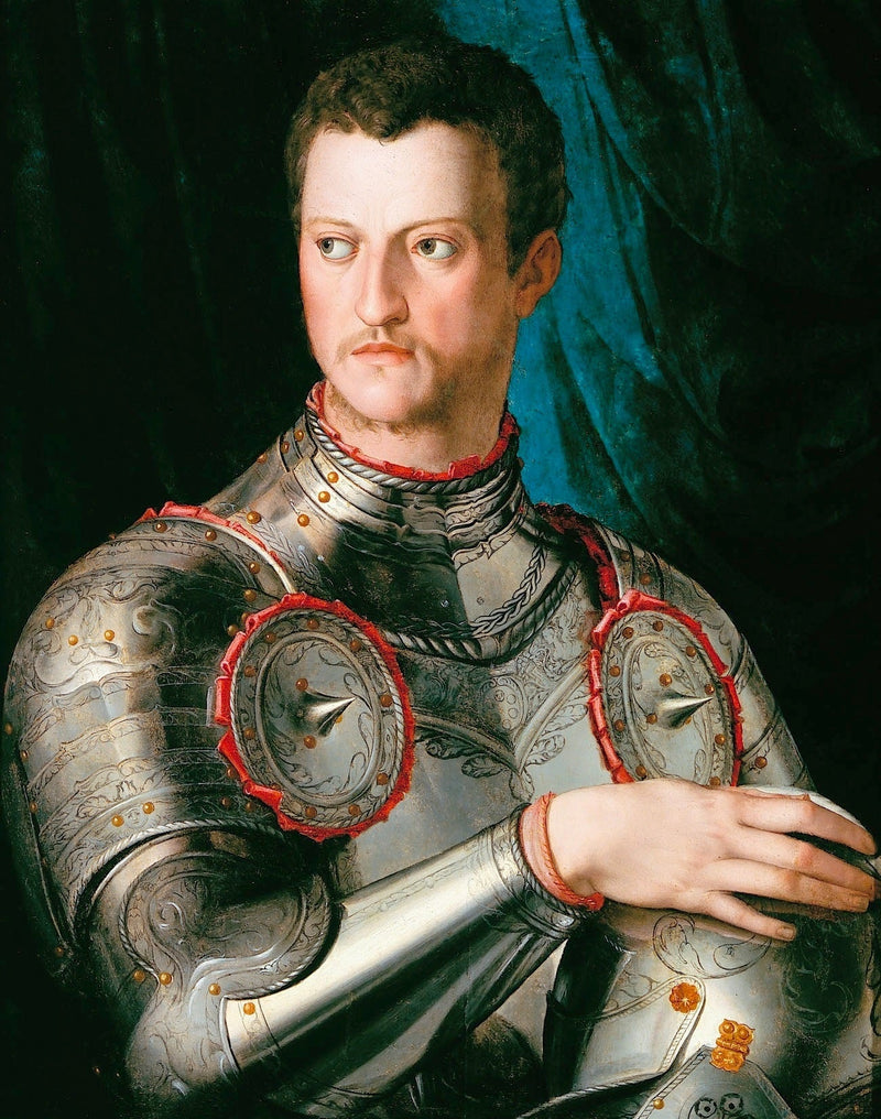 Portrait de Cosme Ier de Médicis en armure. - Bronzino