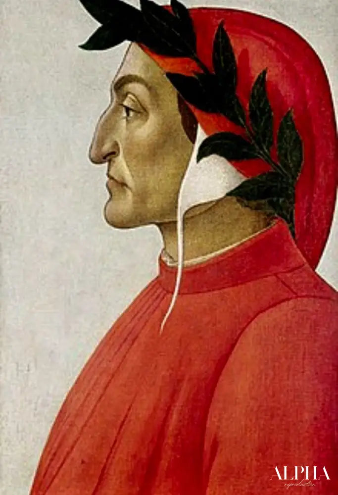 Portrait de Dante (huile sur toile) - Sandro Botticelli - Reproductions de tableaux et peintures haut de gamme