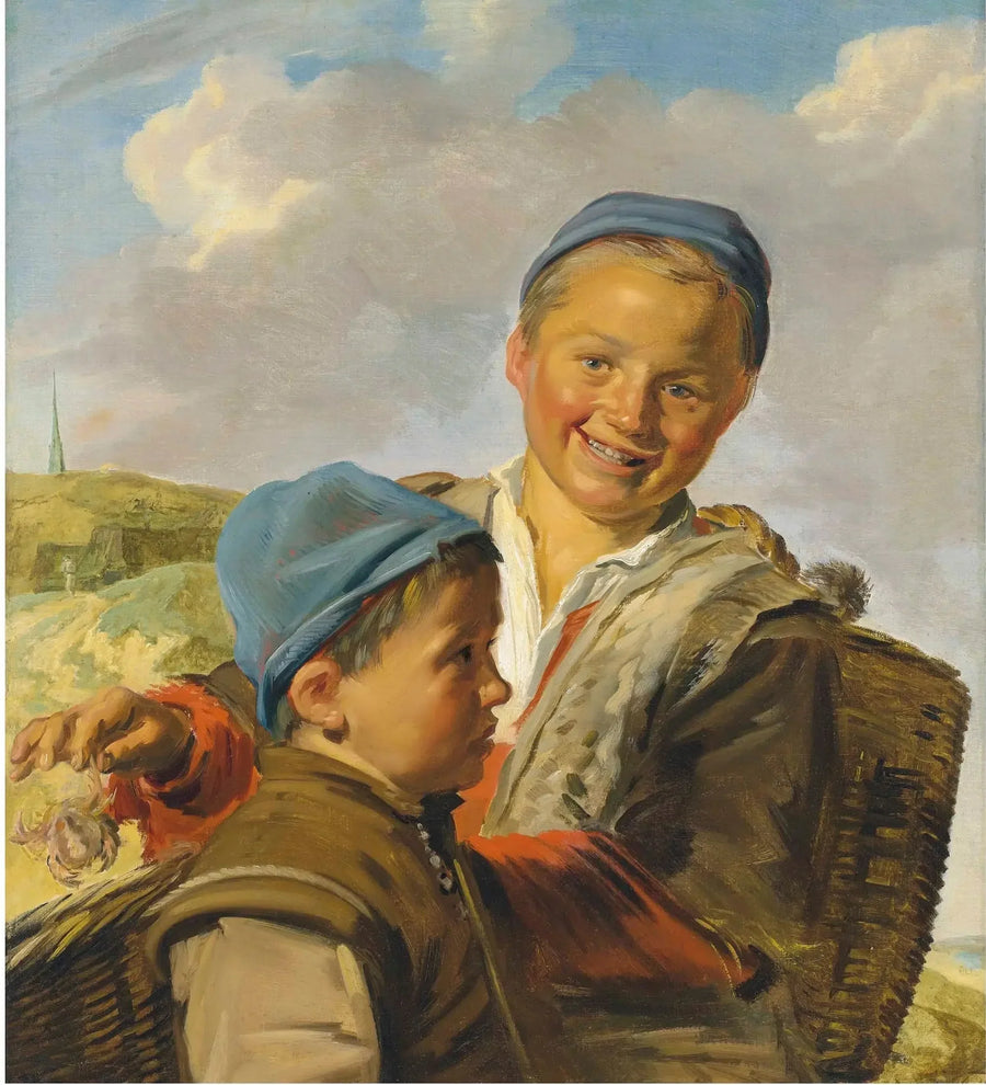 Portrait de deux garçons pêcheurs, l'un tenant un crabe - Frans Hals