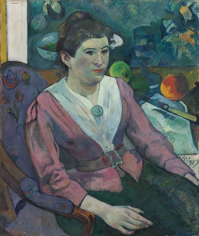 Portrait de femme à la nature morte de Cézanne - Paul Gauguin