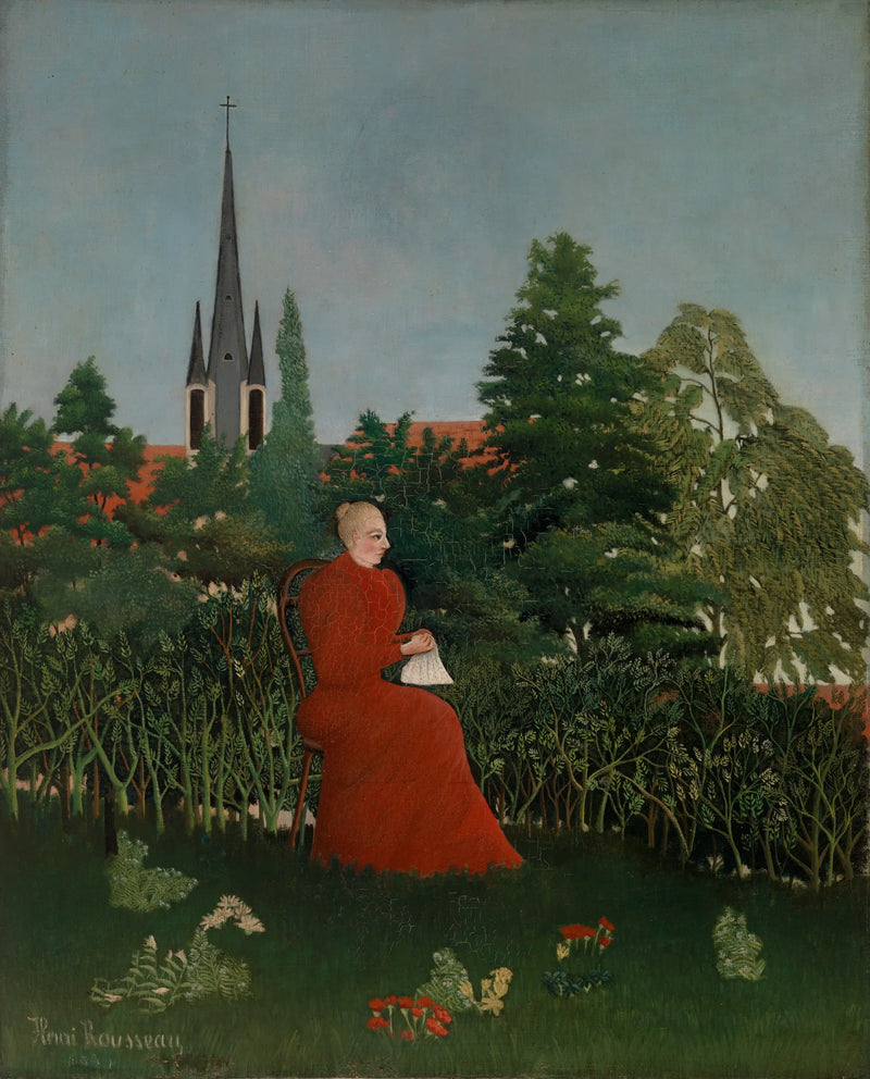Portrait de femme dans un paysage - Henri Rousseau