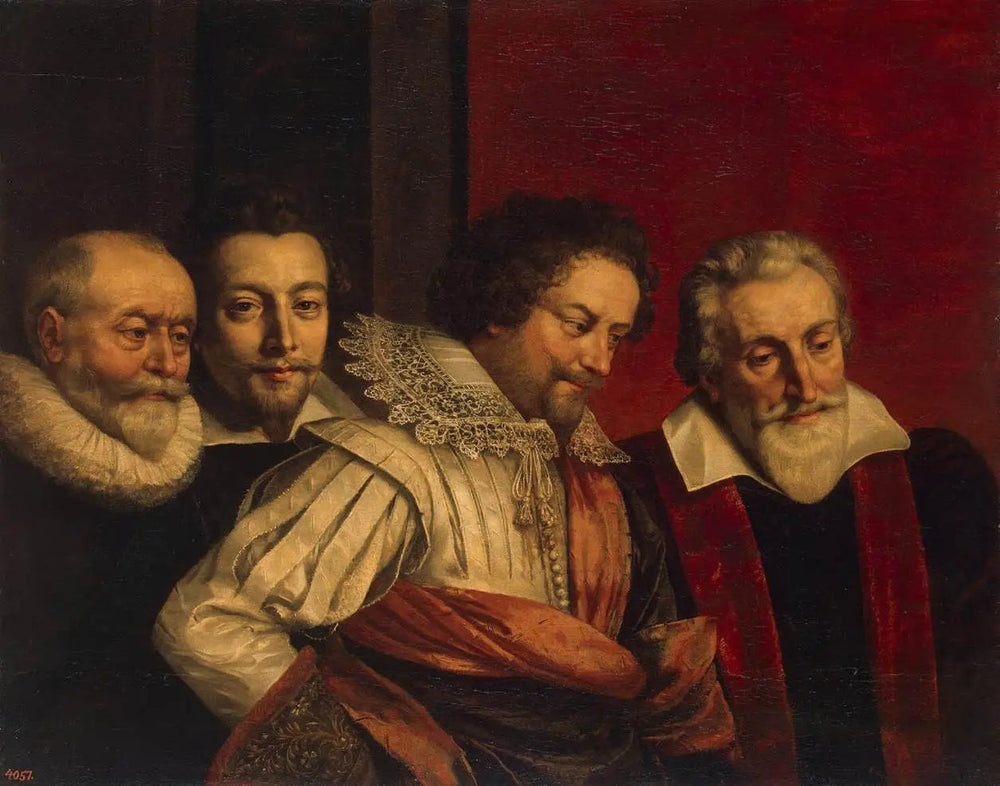 Portrait de groupe de quatre membres du Conseil de Paris (fragment du tableau perdu) - Frans Pourbus the Younger image 1 reproduction artisanale de tableau