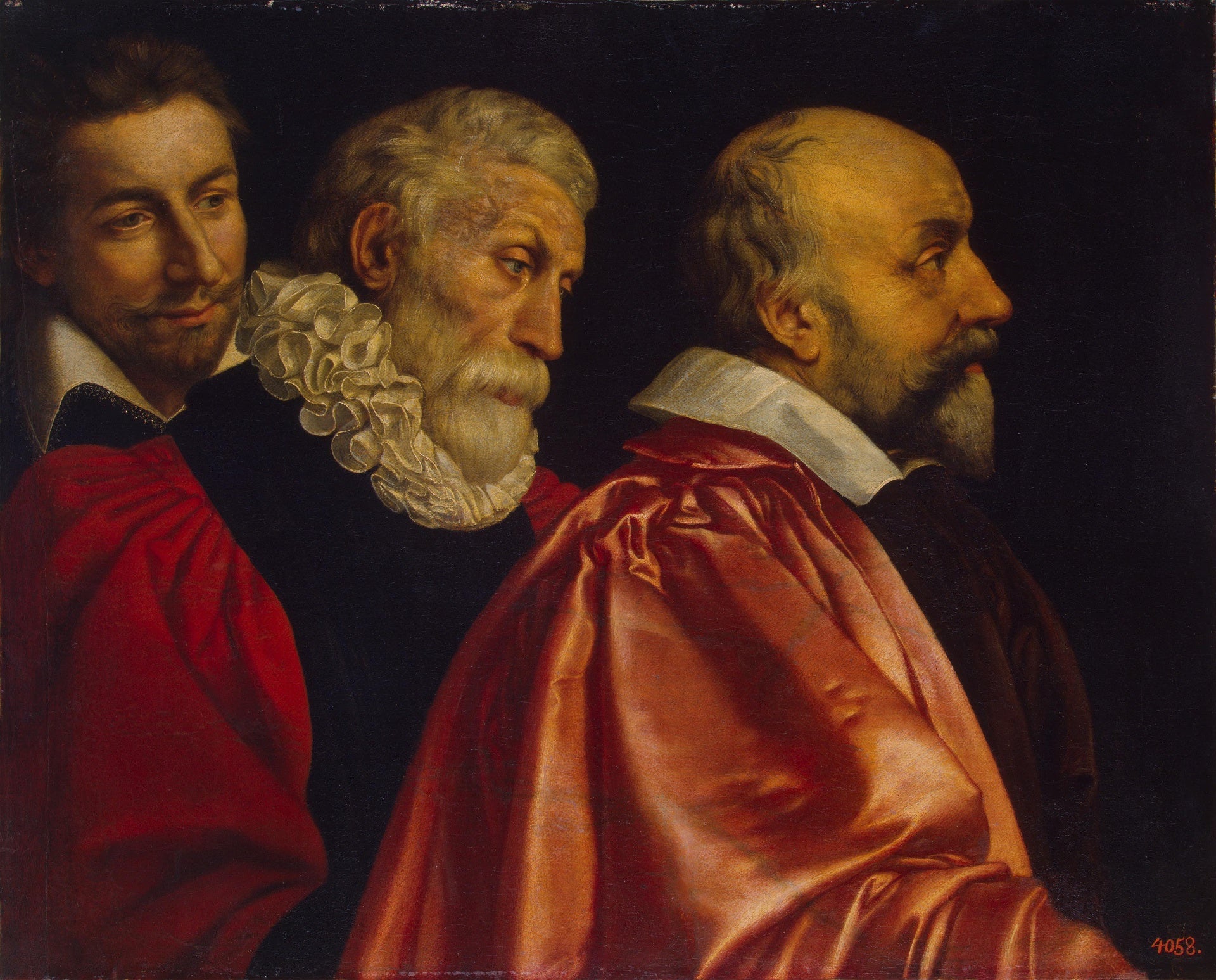 Portrait de groupe de trois membres du Conseil de Paris (fragment du tableau perdu) - Frans Pourbus the Younger