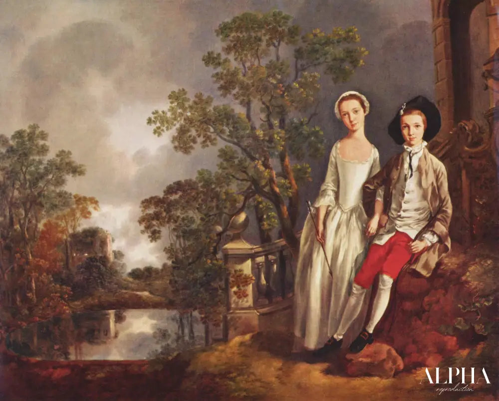 Portrait de Heneage Lloyd et de sa sœur, Lucy - Thomas Gainsborough - Reproductions de tableaux et peintures haut de gamme