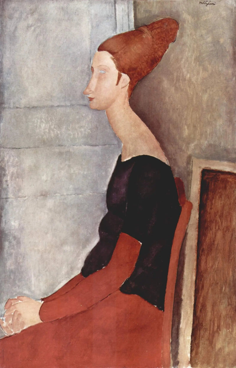 Portrait de Jeanne Hébuterne assise de profil - Amedeo Modigliani