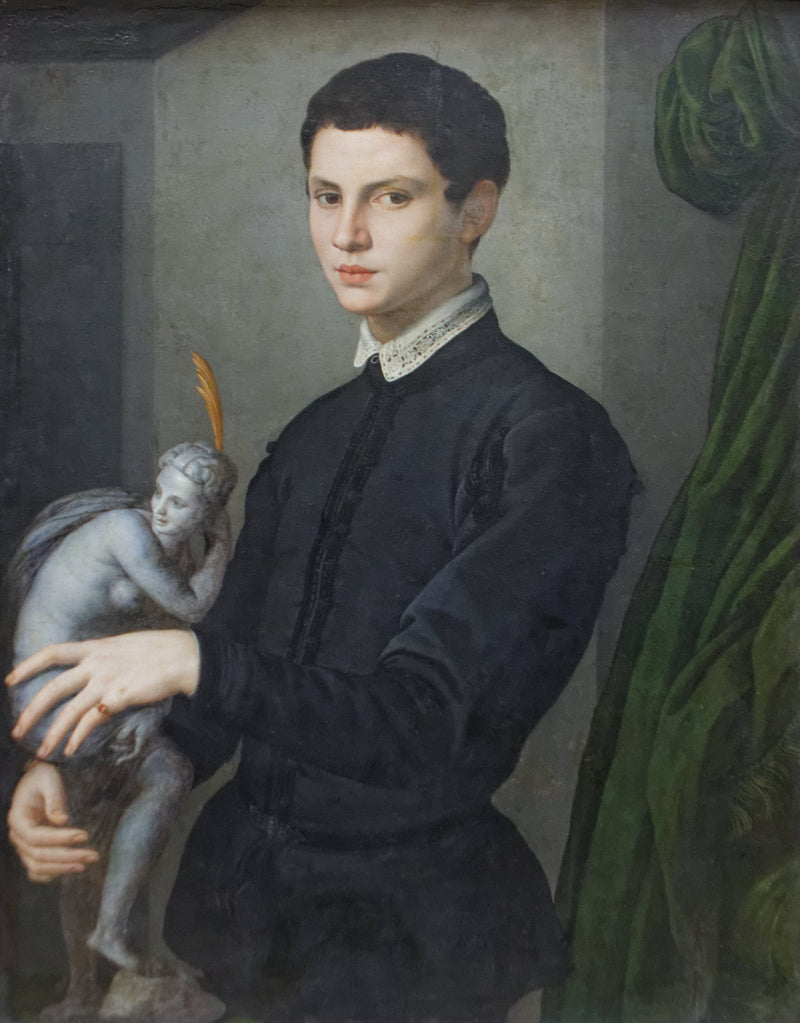 Portrait de jeune homme tenant une statuette - Bronzino