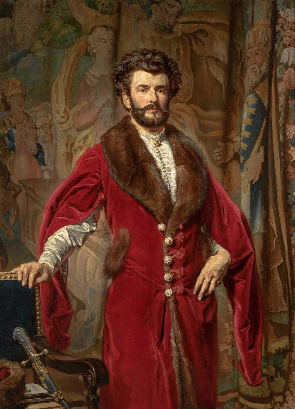 Portrait de Józef Ciechoński - Jan Matejko image 1 reproduction artisanale de tableau