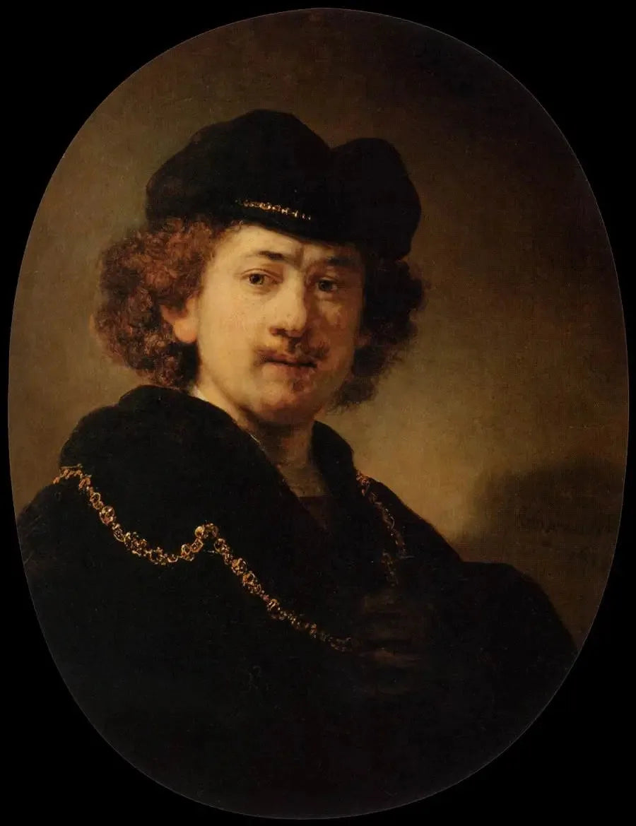 Portrait de l'artiste à la toque et à la chaîne d'or - Rembrandt