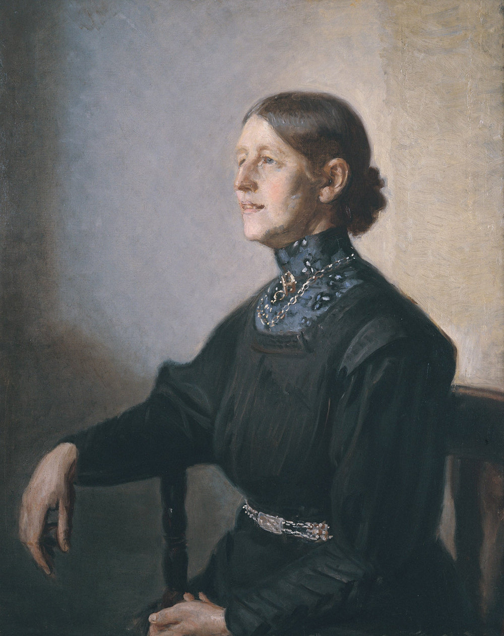 Portrait de l’épouse de l’artiste, la peintre Anna Ancher - Michael Peter Ancher image 1 reproduction artisanale de tableau