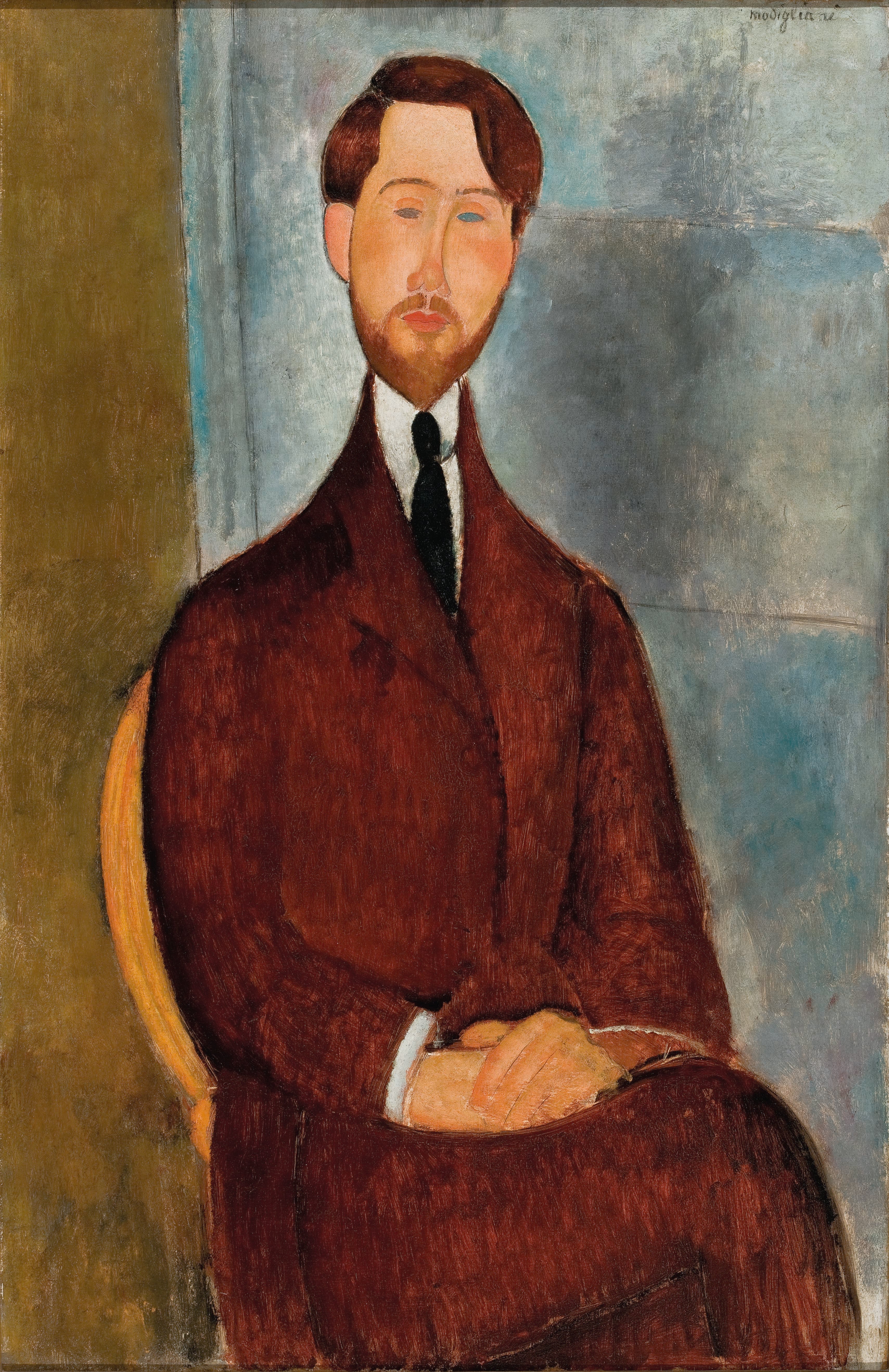 Reproduction du tableau « Portrait de Léopold Zborowski - Amedeo Modigliani » par Alpha Reproduction en peinture à l’huile