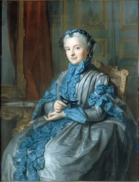 Portrait de Madame la présidente de Rieux, en habit de bal, tenant un masque - Maurice-Quentin de La Tour