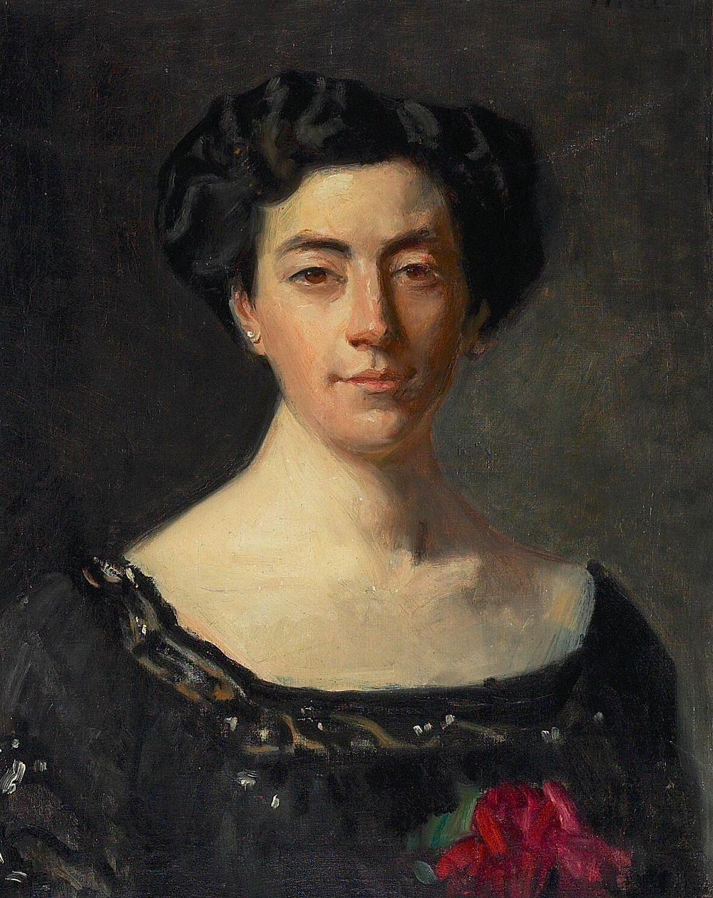 Portrait de Mlle Neergaard en robe noire. - Michael Peter Ancher image 1 tableau peint à l’huile sur toile